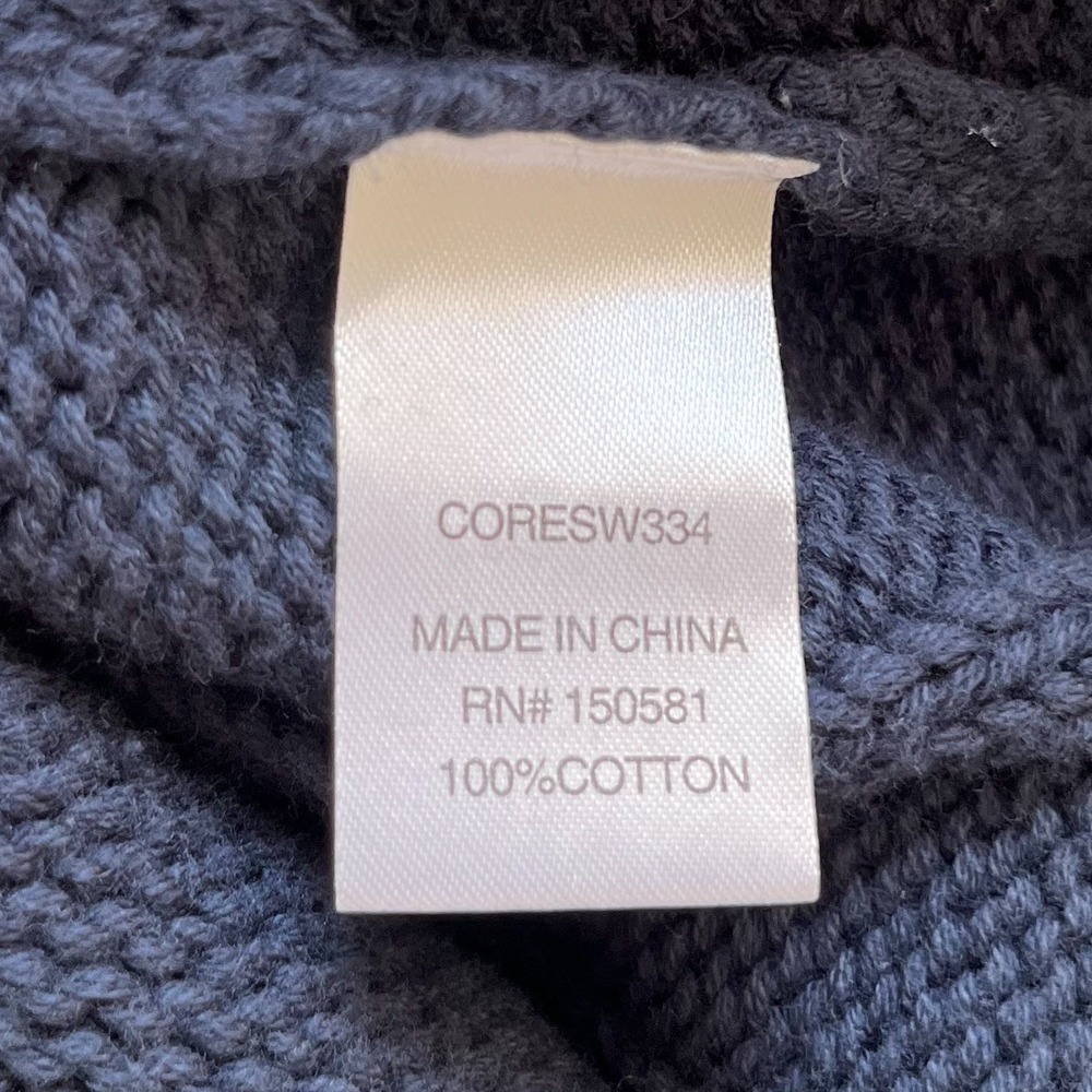 NWT Flag & Anthem 1/4 Snap Heavyweight Knit Mock Neck Sweater Mens Medium Navy - Picture 11 of 11